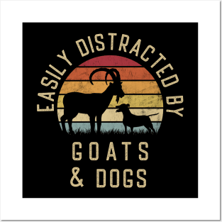 Easily distracted by Goats and dogs I like heart Goat dog Posters and Art